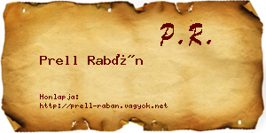Prell Rabán névjegykártya